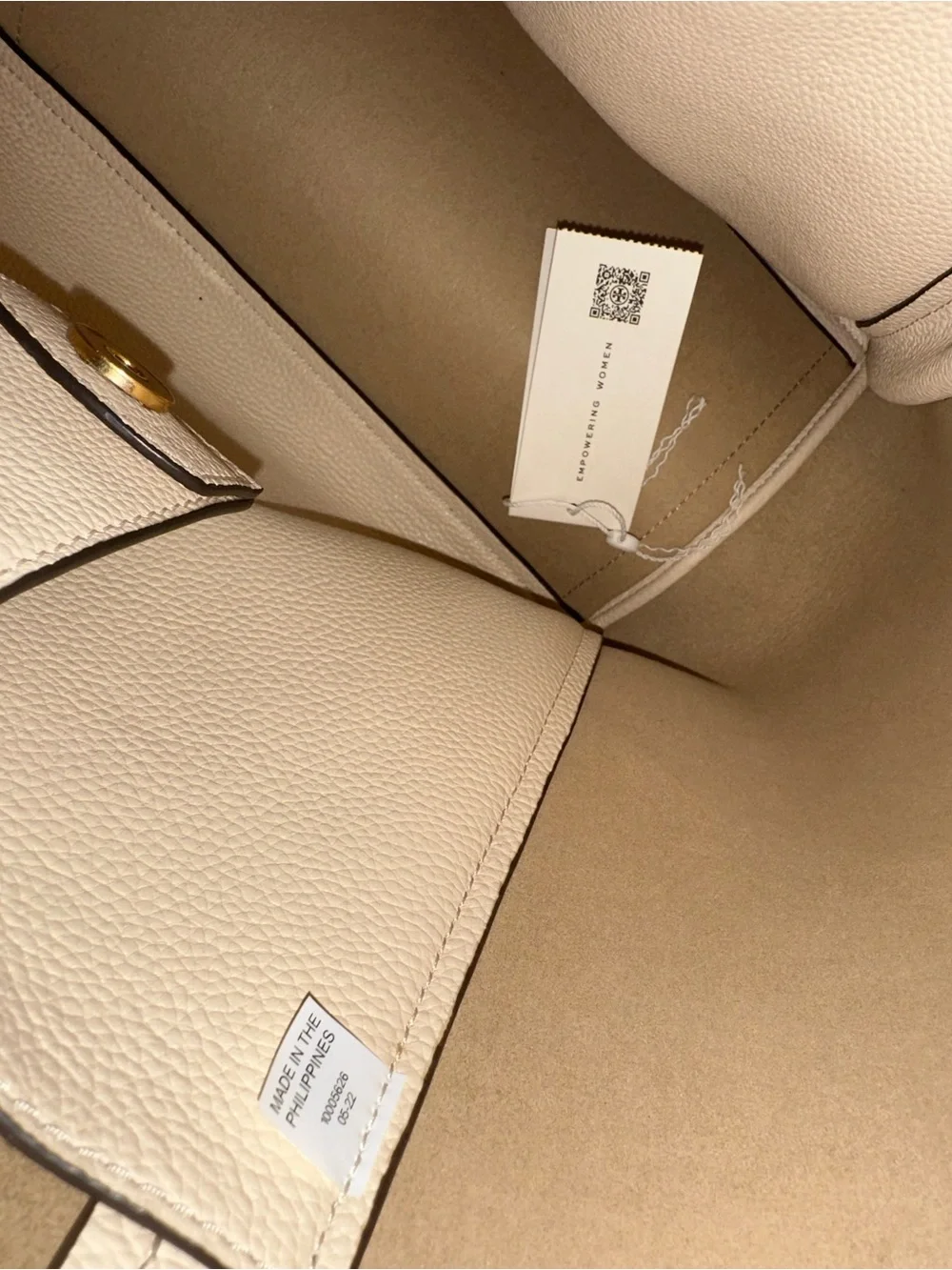 NEW Tory Burch McGraw Dragonfly Oversized Tote Bag Brie Cream Leather